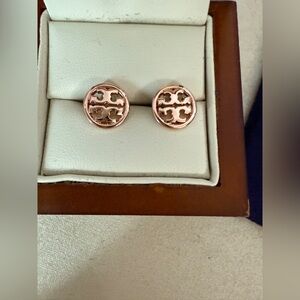 Tory Burch Rose gold Miller studs.